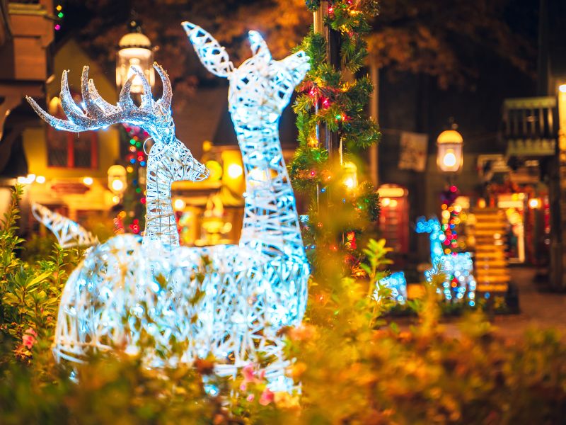 Christmas lights on display in Gatlinburg, Tennessee