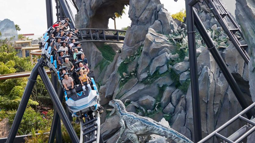 Group of people riding the Velocicoaster at Universal Orlando Islands of Adventure