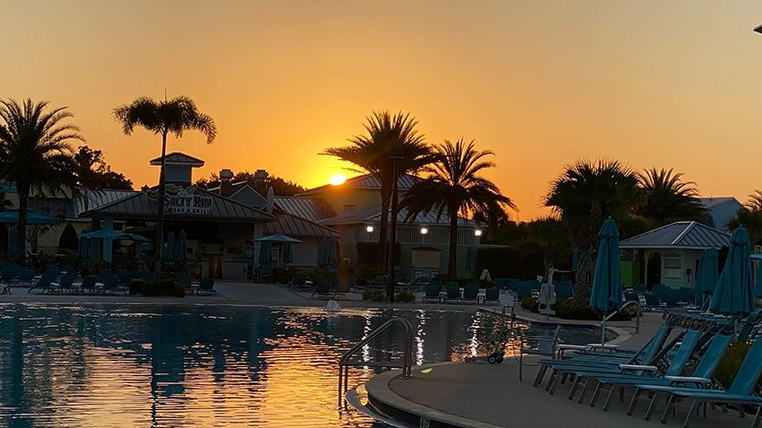 Sunrise over Salty Rim at Margaritaville Resort Orlando