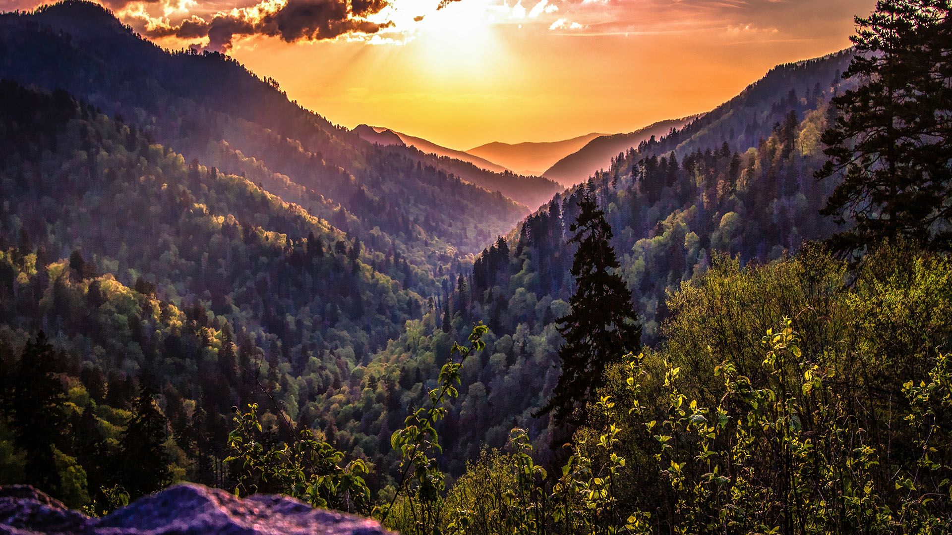 Scenic view of Great Smoky Mountains National Park near Gatlinburg, TN