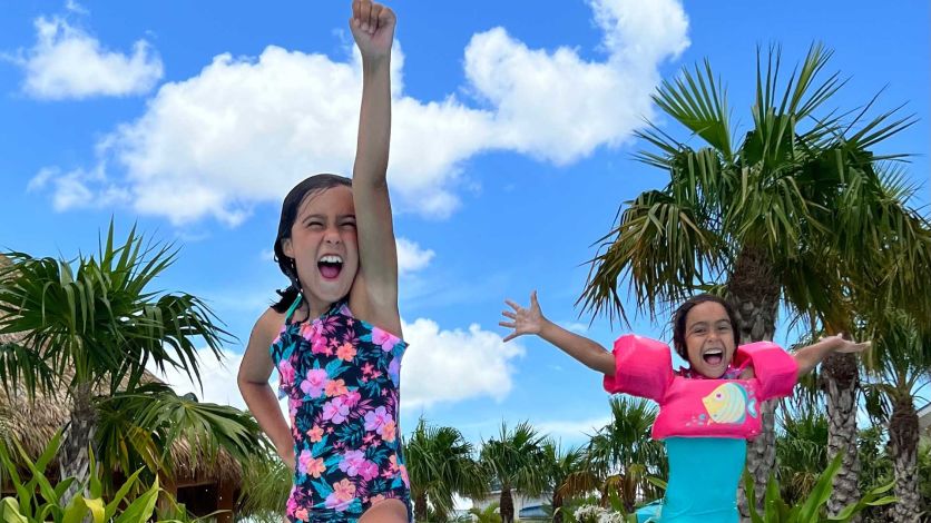 Young girls having fun at the Margaritaville Resort Orlando pool