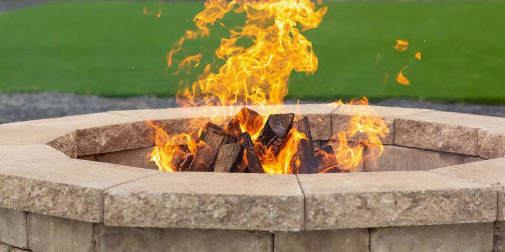 A Fire Pit With A Fire In It