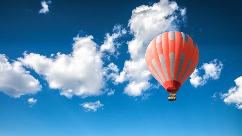 A hot air balloon in the sky