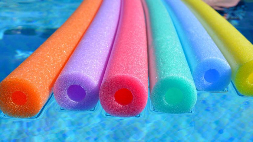 Group of colorful pool noodle floats